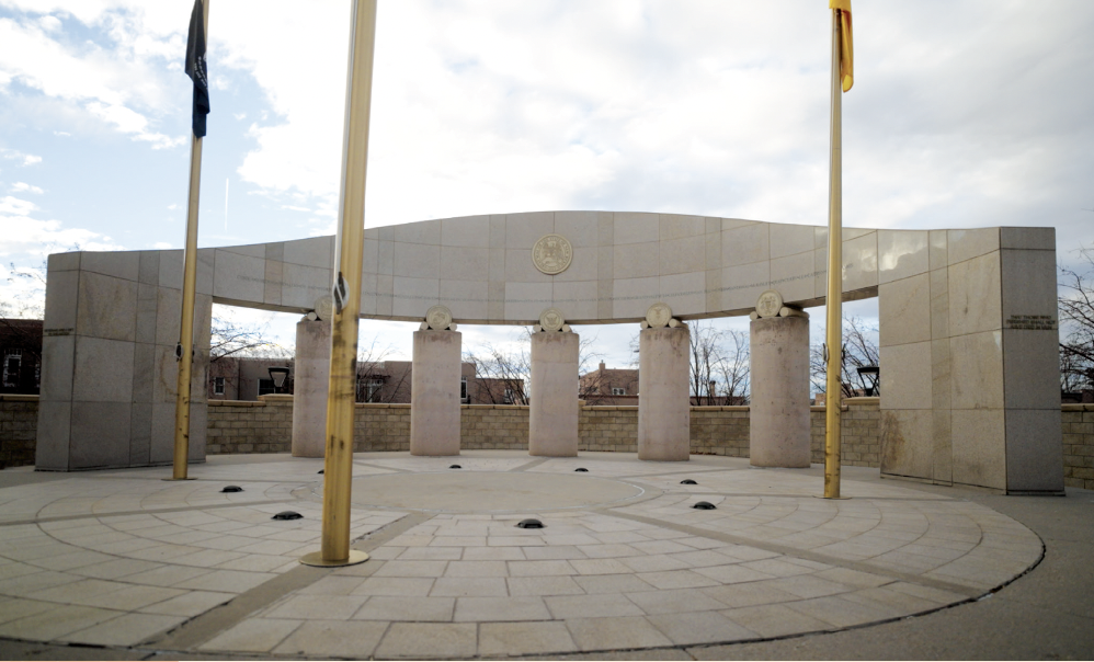 Santa Fe Veterans Memorial. Production still from Community in Conflict, 2023. Courtesy of Claudia Katayanagi.